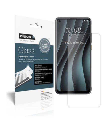 Matte Displayschutzfolie von dipos passend für HTC Desire 20 Pro, 9H kratzfest und blasenfrei montiert