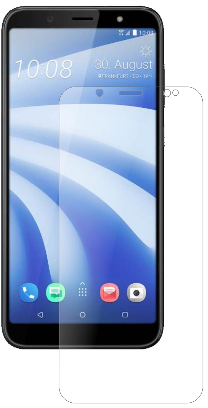 Matte Displayschutzfolie von dipos passend für HTC U12 Life, 9H kratzfest und blasenfrei montiert