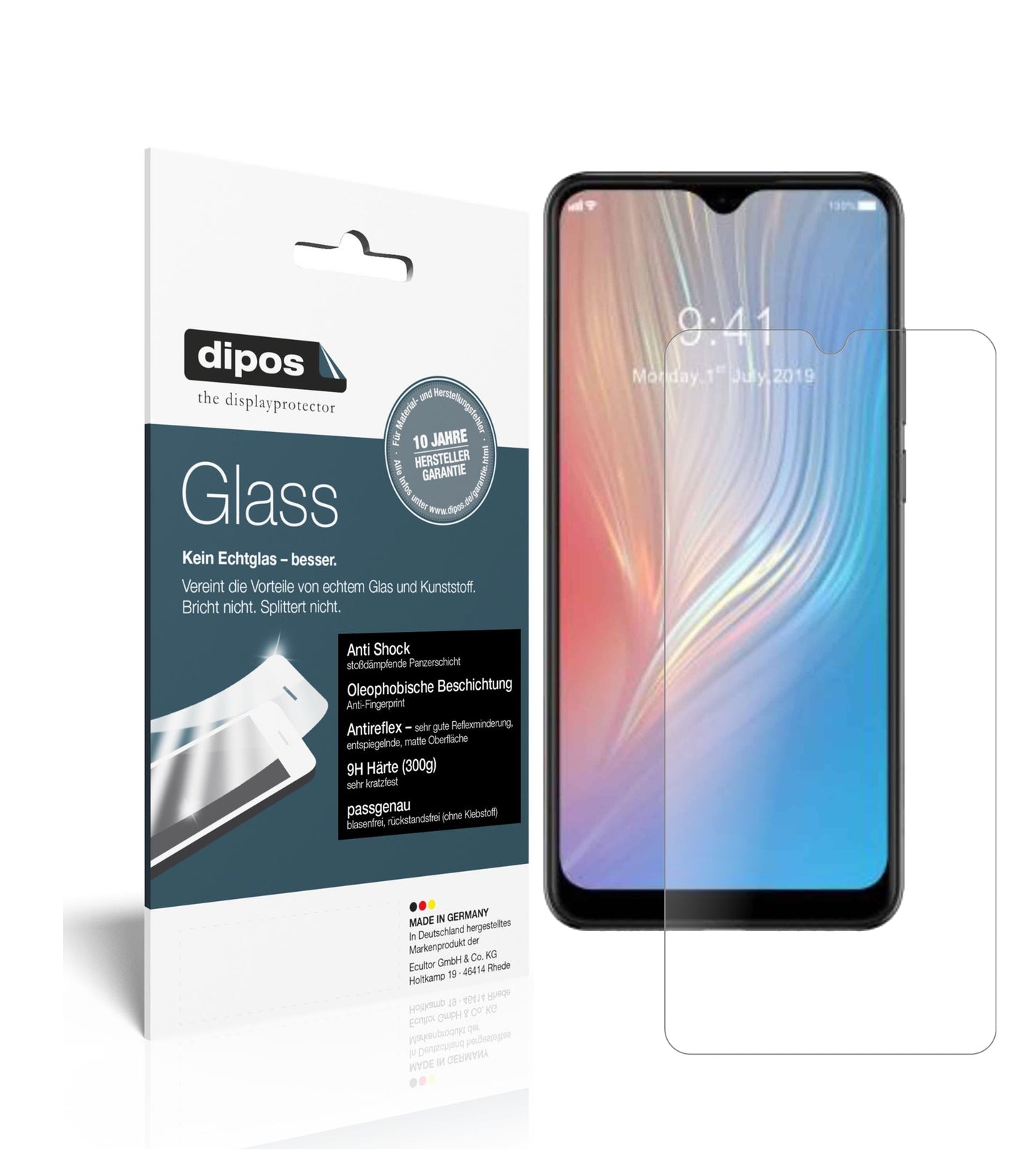 Matte Displayschutzfolie von dipos passend für HTC Wildfire X, 9H kratzfest und blasenfrei montiert
