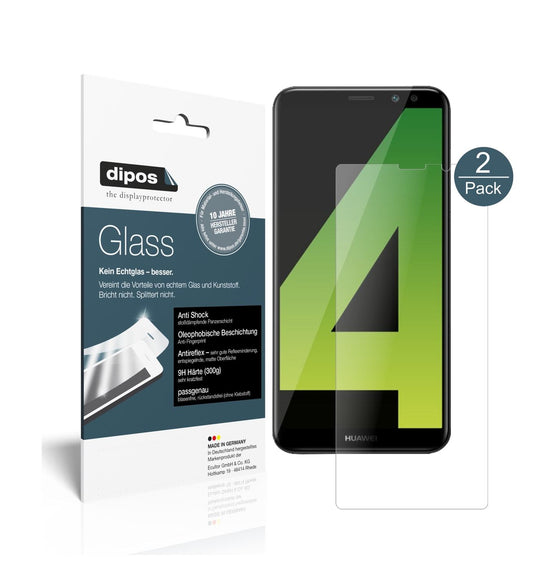 Matte Displayschutzfolie von dipos passend für Huawei Mate 10 Lite, 9H kratzfest und blasenfrei montiert