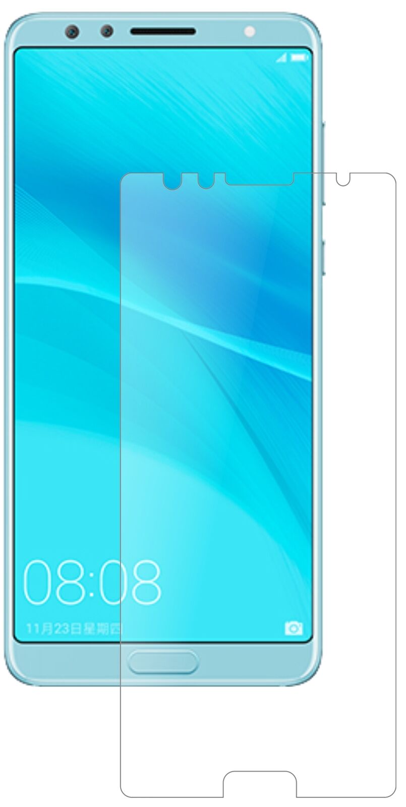 Matte Displayschutzfolie von dipos passend für Huawei Nova 2S, 9H kratzfest und blasenfrei montiert
