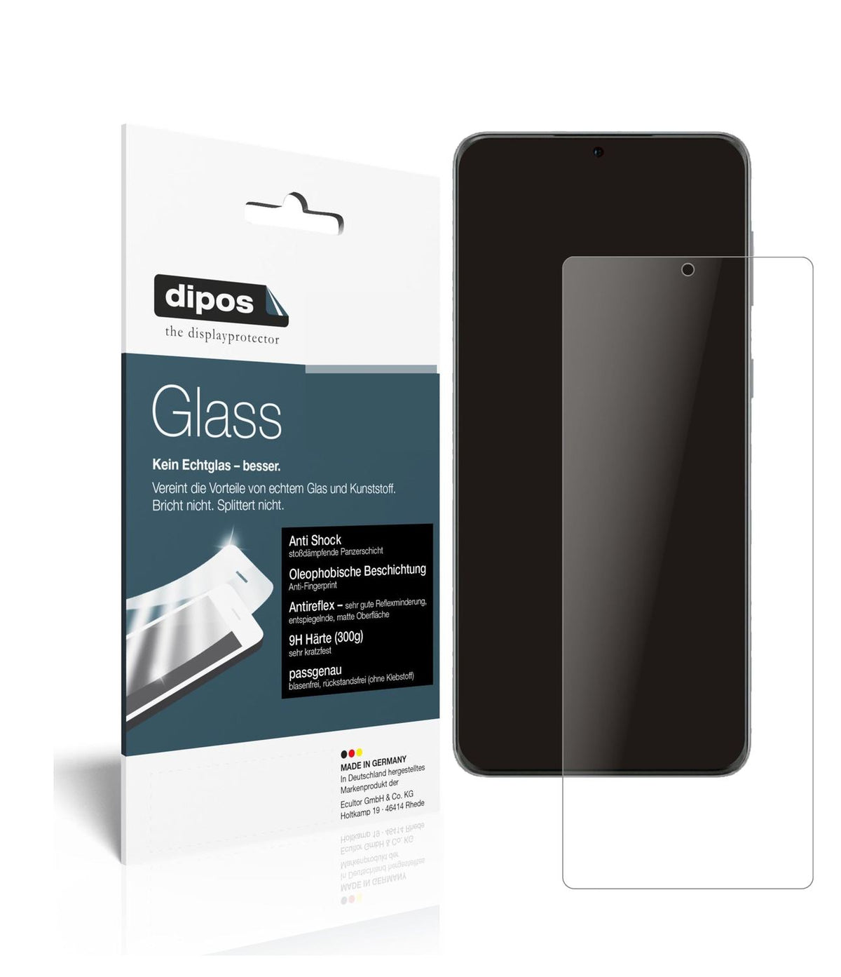 Matte Displayschutzfolie von dipos passend für Huawei P50, 9H kratzfest und blasenfrei montiert