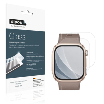 Matte Displayschutzfolie von dipos passend für Huawei Watch D3, 9H kratzfest und blasenfrei montiert