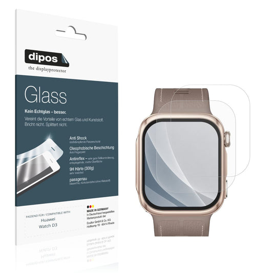 Matte Displayschutzfolie von dipos passend für Huawei Watch D3, 9H kratzfest und blasenfrei montiert