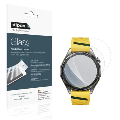 Matte Displayschutzfolie von dipos passend für Huawei Watch GT 7 46 mm, 9H kratzfest und blasenfrei montiert