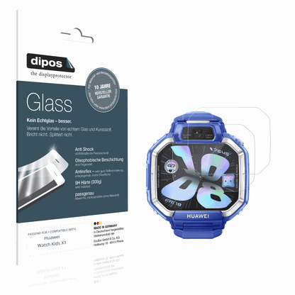 Matte Displayschutzfolie von dipos passend für Huawei Watch Kids X1, 9H kratzfest und blasenfrei montiert