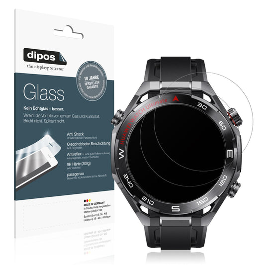 Matte Displayschutzfolie von dipos passend für Huawei Watch Ultimate 2 Black, 9H kratzfest und blasenfrei montiert