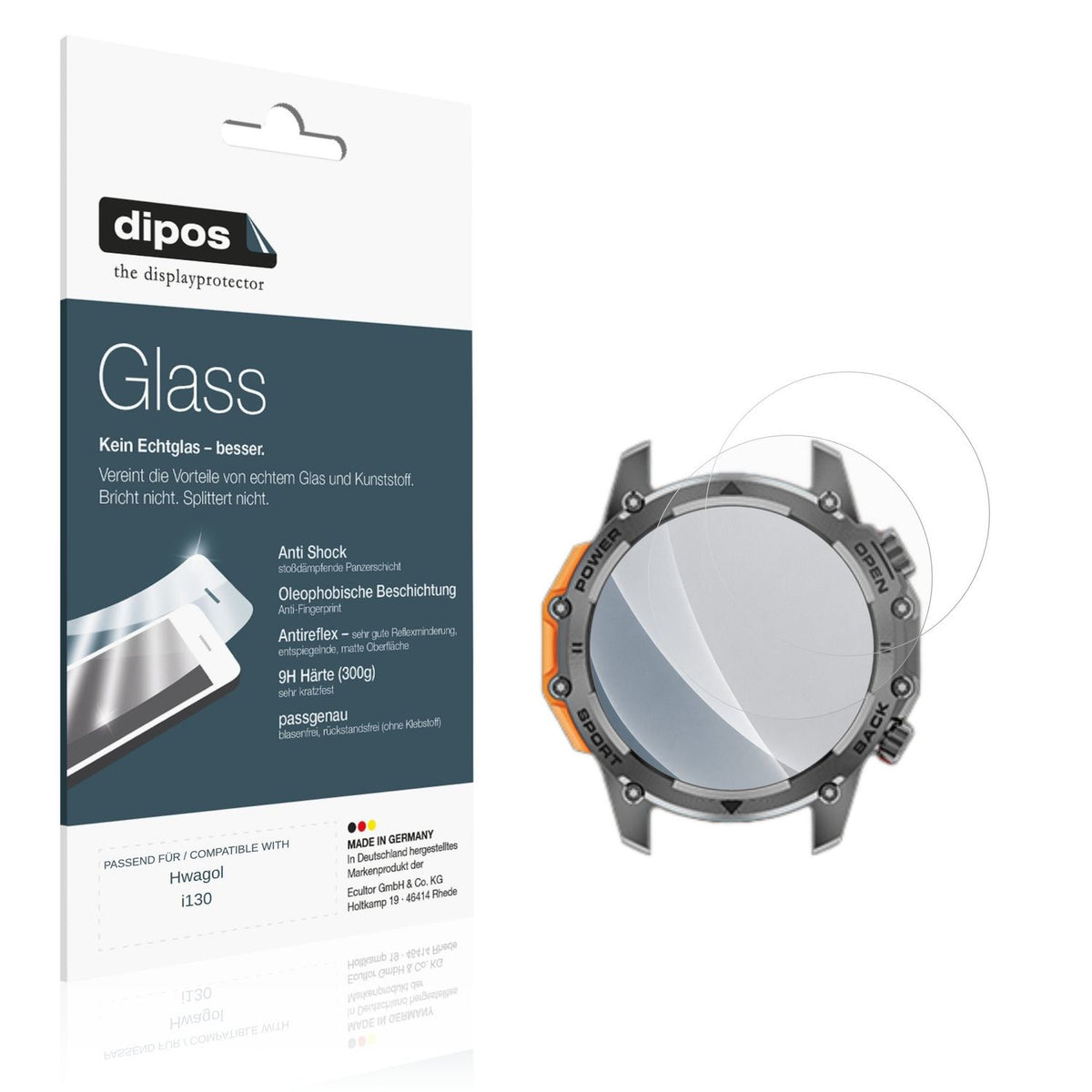 Matte Displayschutzfolie von dipos passend für Hwagol i130, 9H kratzfest und blasenfrei montiert