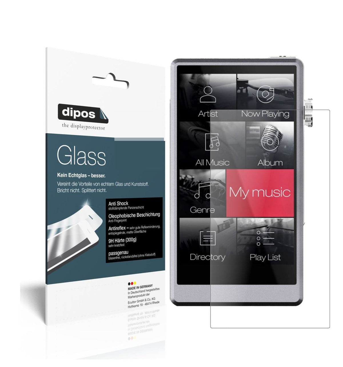 Matte Displayschutzfolie von dipos passend für iBasso DX150, 9H kratzfest und blasenfrei montiert