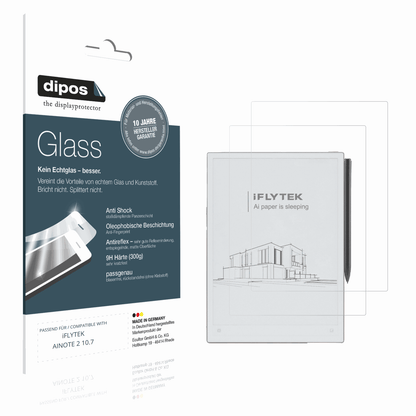 Matte Displayschutzfolie von dipos passend für iFLYTEK AINOTE 2 10.7, 9H kratzfest und blasenfrei montiert