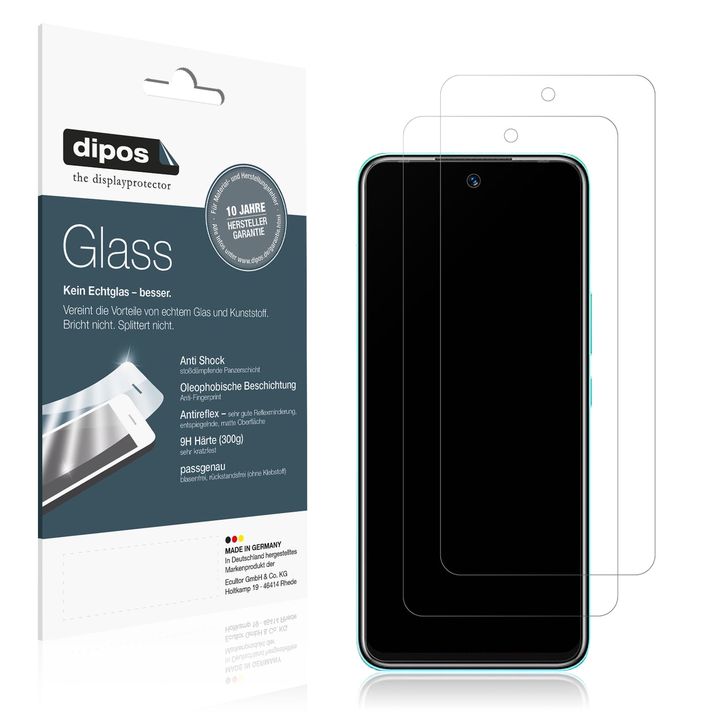 Matte Displayschutzfolie von dipos passend für Infinix Hot 12 Play, 9H kratzfest und blasenfrei montiert