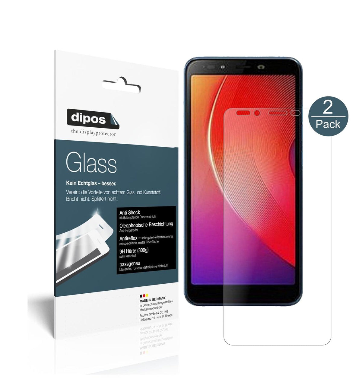 Matte Displayschutzfolie von dipos passend für Infinix Smart 2 Pro, 9H kratzfest und blasenfrei montiert