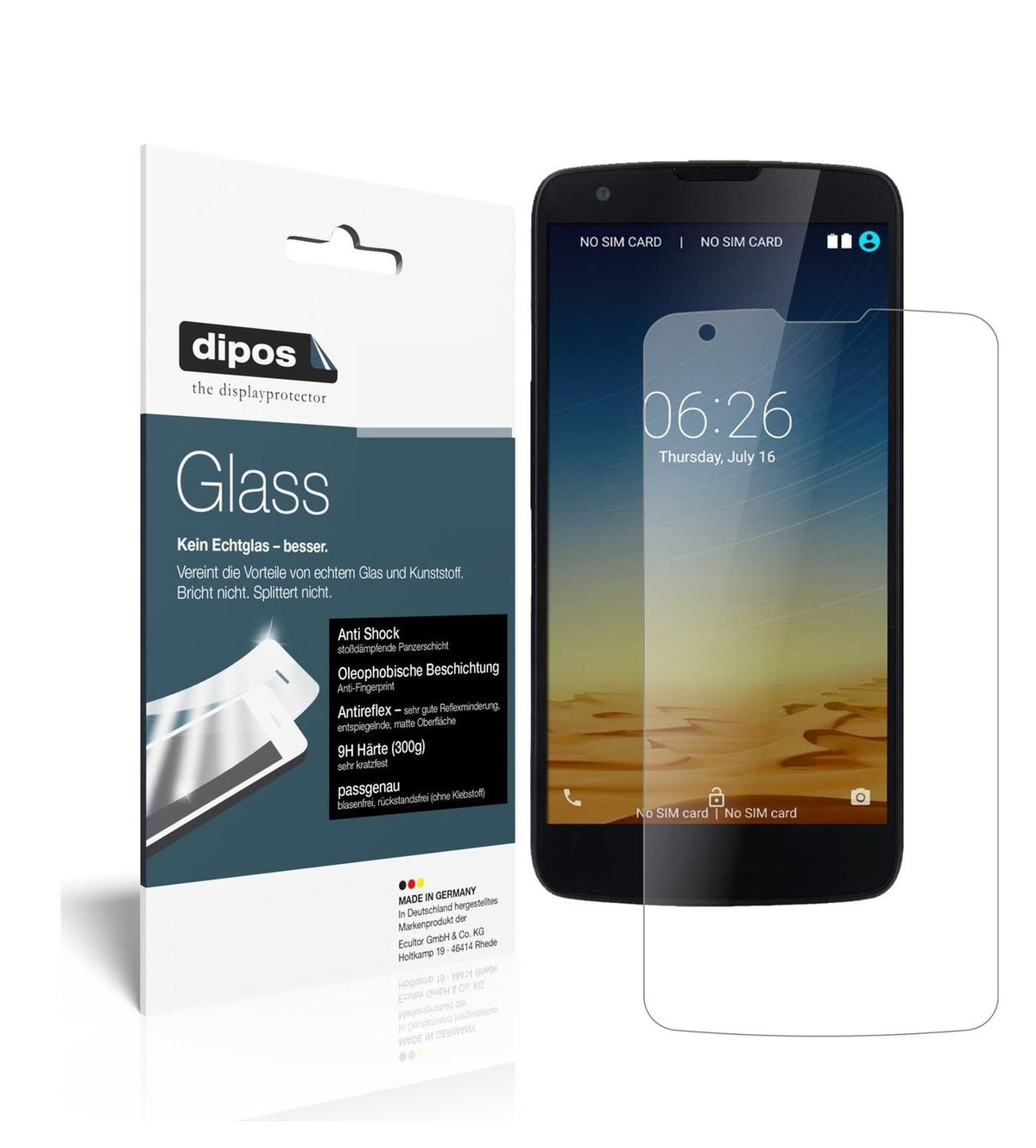Matte Displayschutzfolie von dipos passend für Innos D6000, 9H kratzfest und blasenfrei montiert