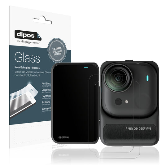 Matte Displayschutzfolie von dipos passend für Insta360 Go Ultra, 9H kratzfest und blasenfrei montiert