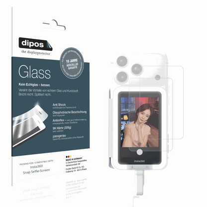 Matte Displayschutzfolie von dipos passend für Insta360 Snap Selfie-Screen, 9H kratzfest und blasenfrei montiert