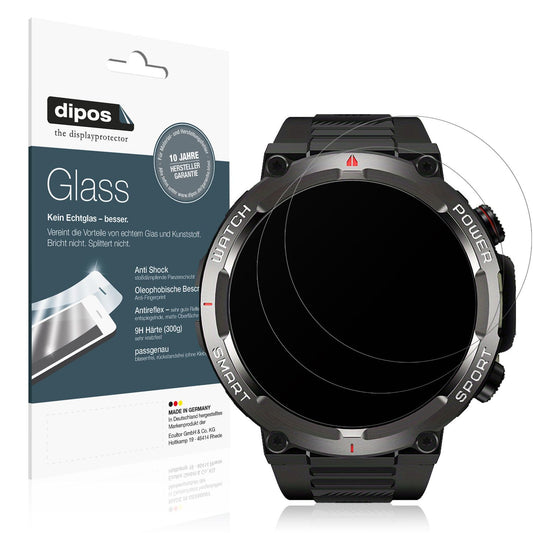 Matte Displayschutzfolie von dipos passend für IOWODO W50 1.39 Zoll Smartwatch, 9H kratzfest und blasenfrei montiert