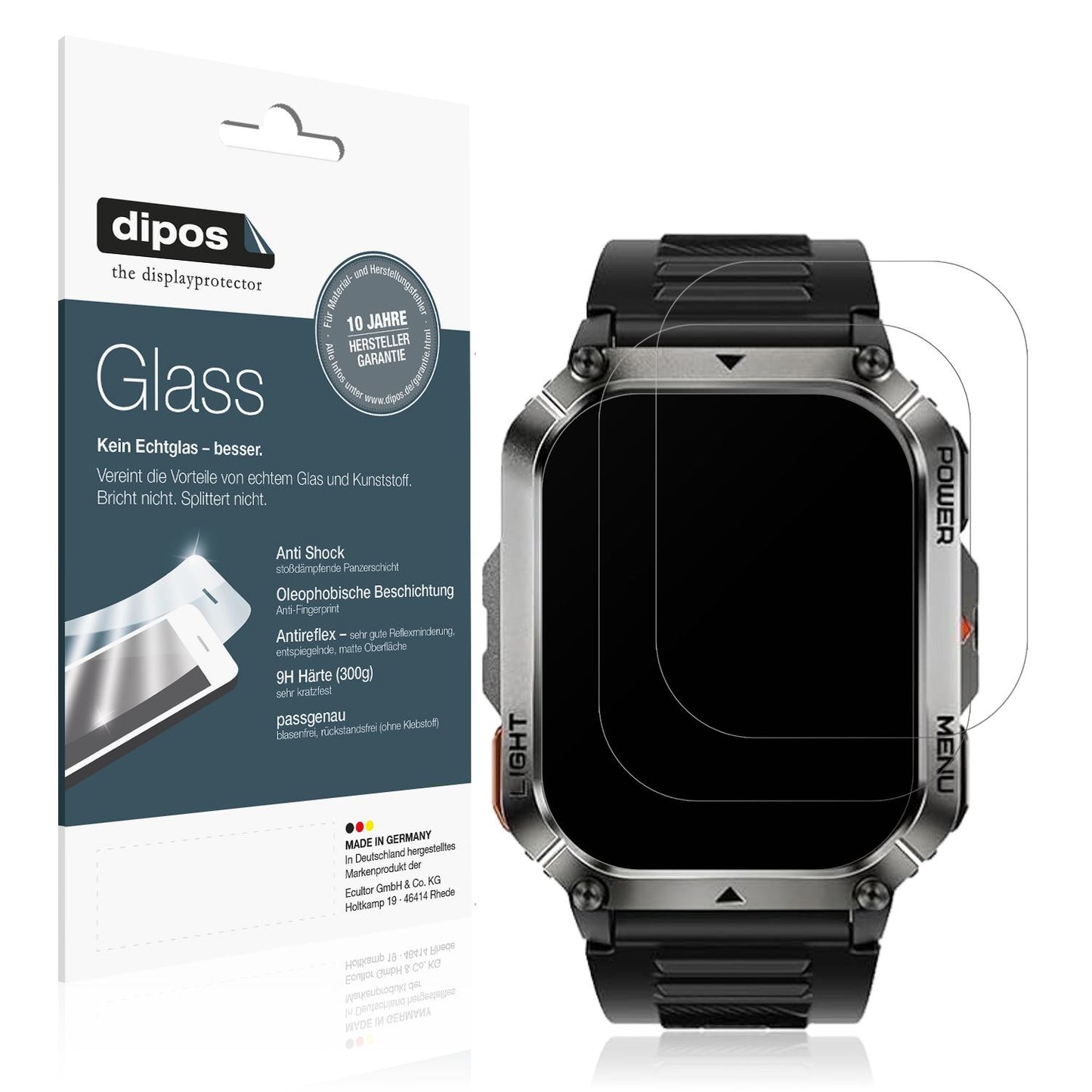 Matte Displayschutzfolie von dipos passend für Iowodo W70 Pro 2.01 Zoll, 9H kratzfest und blasenfrei montiert
