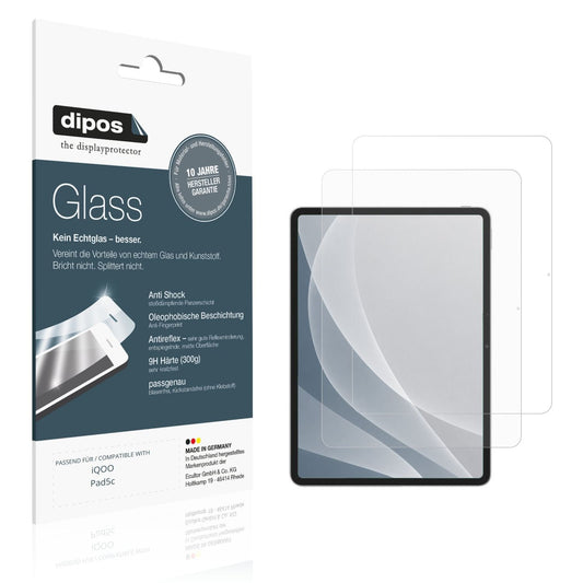 Matte Displayschutzfolie von dipos passend für iQOO Pad5c, 9H kratzfest und blasenfrei montiert