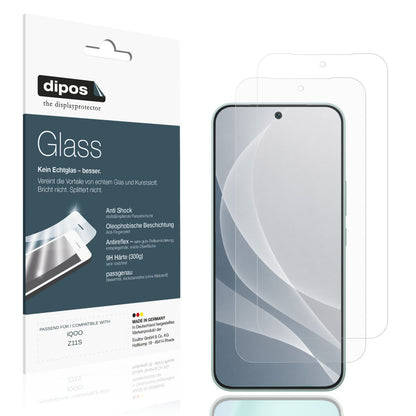 Matte Displayschutzfolie von dipos passend für iQOO Z11S, 9H kratzfest und blasenfrei montiert