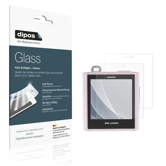 Matte Displayschutzfolie von dipos passend für Jectse Digitalkamera-Halskette, 9H kratzfest und blasenfrei montiert