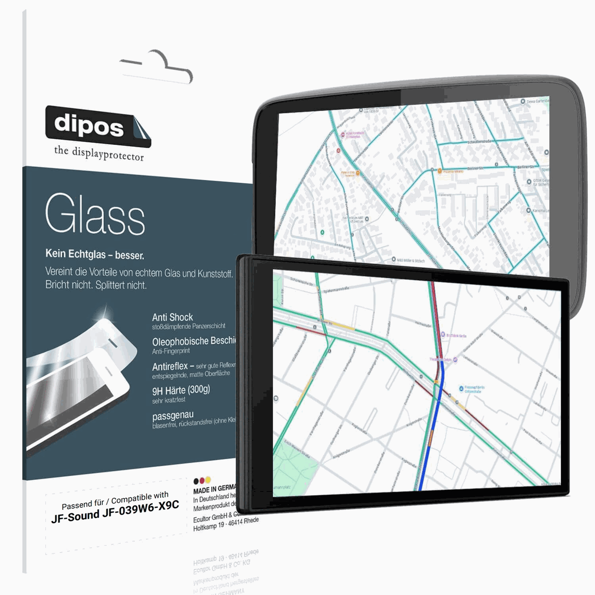 Matte Displayschutzfolie von dipos passend für JF-Sound JF-039W6-X9C, 9H kratzfest und blasenfrei montiert