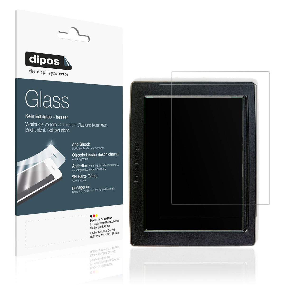 Matte Displayschutzfolie von dipos passend für John Deere GreenStar 4640, 9H kratzfest und blasenfrei montiert