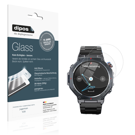 Matte Displayschutzfolie von dipos passend für Jugeman V20, 9H kratzfest und blasenfrei montiert