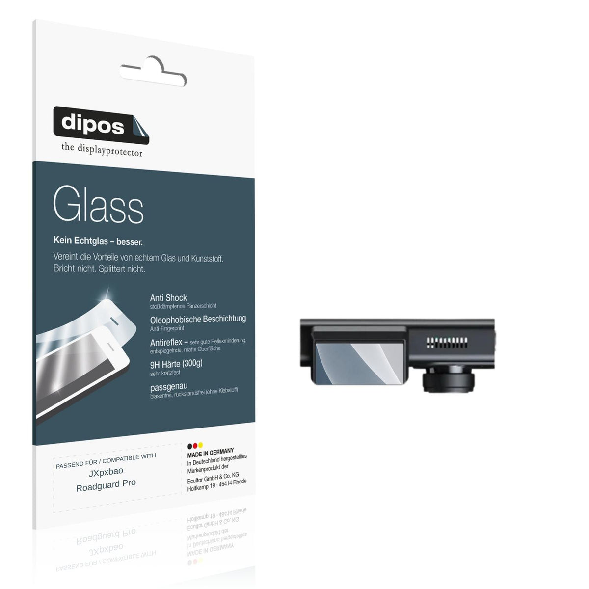 Matte Displayschutzfolie von dipos passend für JXpxbao Roadguard Pro, 9H kratzfest und blasenfrei montiert