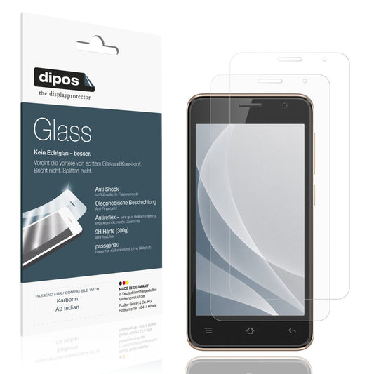 Matte Displayschutzfolie von dipos passend für Karbonn A9 Indian, 9H kratzfest und blasenfrei montiert