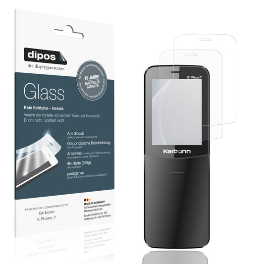 Matte Displayschutzfolie von dipos passend für Karbonn K Phone 7, 9H kratzfest und blasenfrei montiert