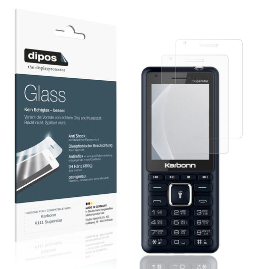 Matte Displayschutzfolie von dipos passend für Karbonn K111 Superstar, 9H kratzfest und blasenfrei montiert