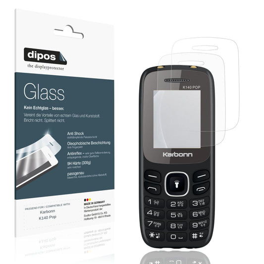 Matte Displayschutzfolie von dipos passend für Karbonn K140 Pop, 9H kratzfest und blasenfrei montiert