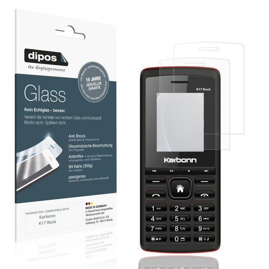 Matte Displayschutzfolie von dipos passend für Karbonn K17 Rock, 9H kratzfest und blasenfrei montiert