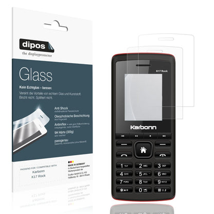 Matte Displayschutzfolie von dipos passend für Karbonn K17 Rock, 9H kratzfest und blasenfrei montiert