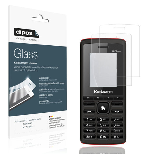 Matte Displayschutzfolie von dipos passend für Karbonn K17 Rock, 9H kratzfest und blasenfrei montiert