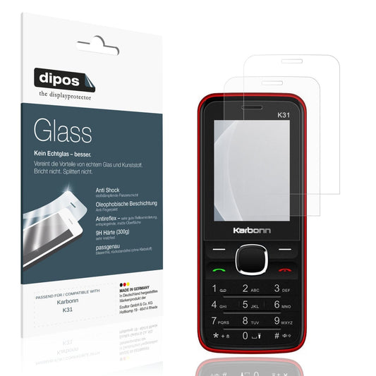 Matte Displayschutzfolie von dipos passend für Karbonn K31, 9H kratzfest und blasenfrei montiert