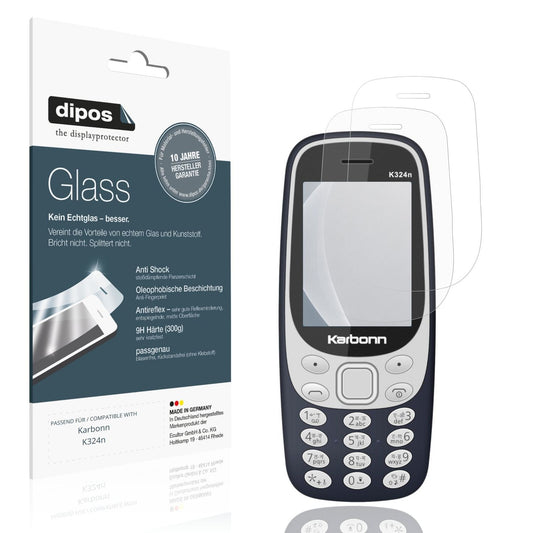 Matte Displayschutzfolie von dipos passend für Karbonn K324n, 9H kratzfest und blasenfrei montiert