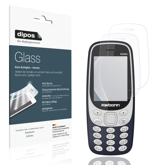 Matte Displayschutzfolie von dipos passend für Karbonn K324n, 9H kratzfest und blasenfrei montiert