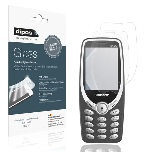 Matte Displayschutzfolie von dipos passend für Karbonn K338n, 9H kratzfest und blasenfrei montiert