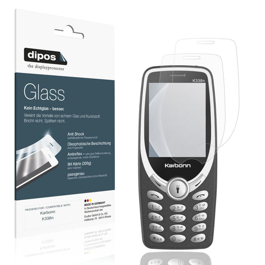 Matte Displayschutzfolie von dipos passend für Karbonn K338n, 9H kratzfest und blasenfrei montiert