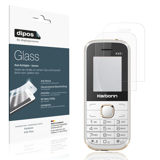 Matte Displayschutzfolie von dipos passend für Karbonn K45 Plus, 9H kratzfest und blasenfrei montiert