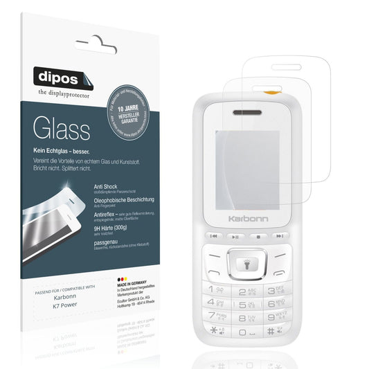 Matte Displayschutzfolie von dipos passend für Karbonn K7 Power, 9H kratzfest und blasenfrei montiert