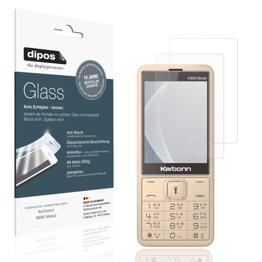 Matte Displayschutzfolie von dipos passend für Karbonn K885 Metal, 9H kratzfest und blasenfrei montiert