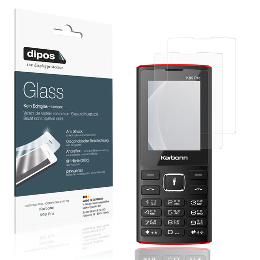 Matte Displayschutzfolie von dipos passend für Karbonn K99 Pro, 9H kratzfest und blasenfrei montiert