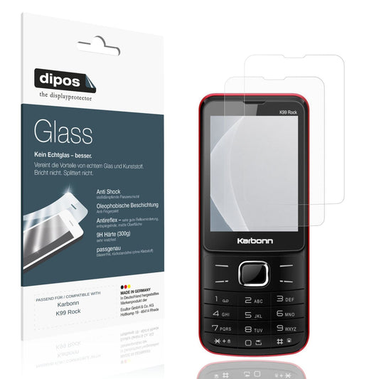 Matte Displayschutzfolie von dipos passend für Karbonn K99 Rock, 9H kratzfest und blasenfrei montiert