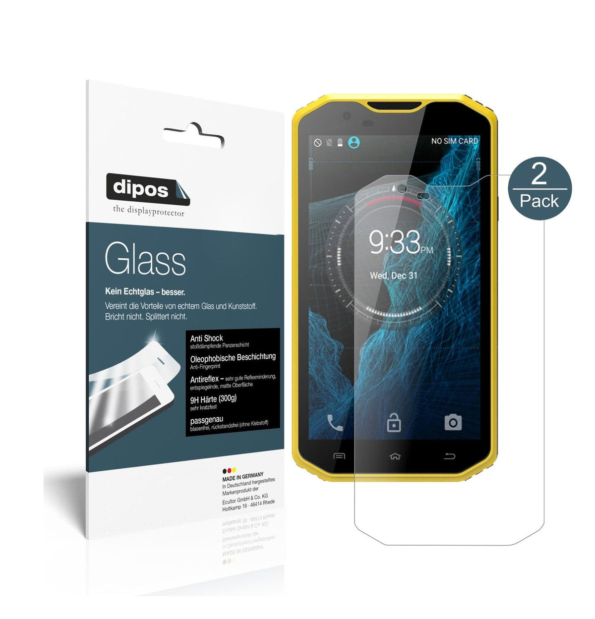 Matte Displayschutzfolie von dipos passend für Kenxinda W8, 9H kratzfest und blasenfrei montiert
