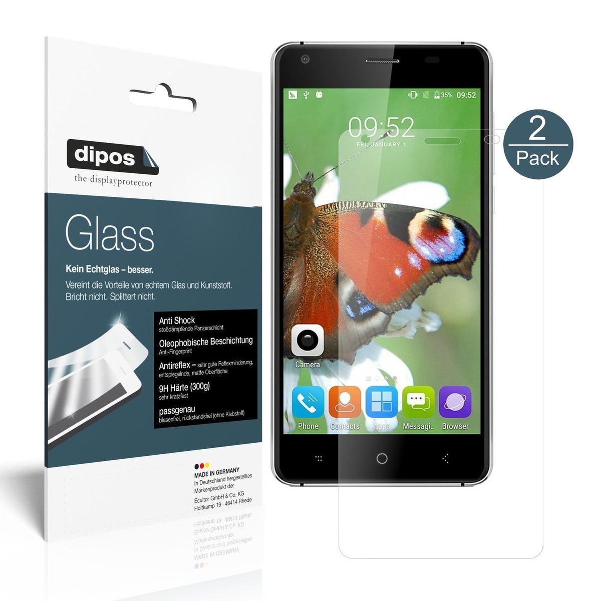 Matte Displayschutzfolie von dipos passend für Landvo XM200 Pro, 9H kratzfest und blasenfrei montiert