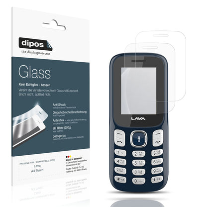 Matte Displayschutzfolie von dipos passend für Lava A3 Torch, 9H kratzfest und blasenfrei montiert