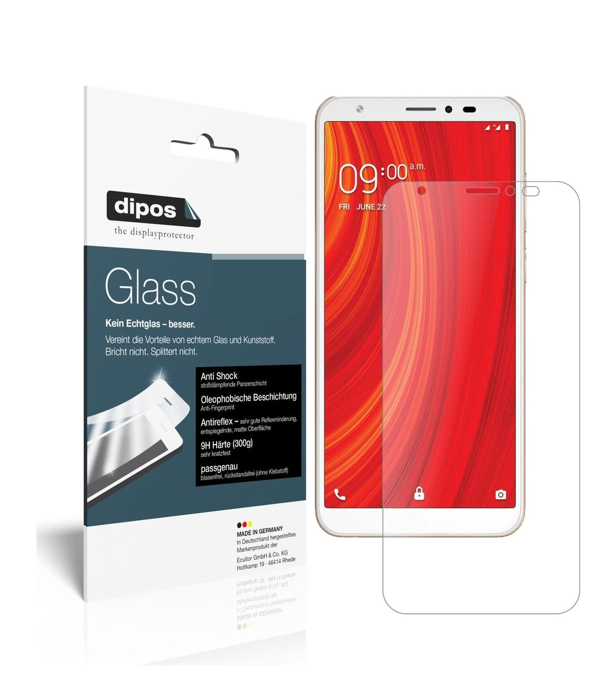 Matte Displayschutzfolie von dipos passend für Lava Z61, 9H kratzfest und blasenfrei montiert