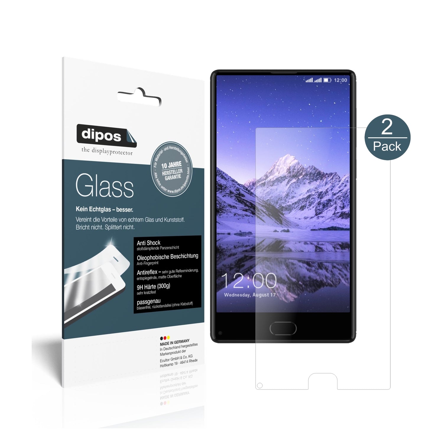 Matte Displayschutzfolie von dipos passend für Leagoo Kiicaa Mix, 9H kratzfest und blasenfrei montiert